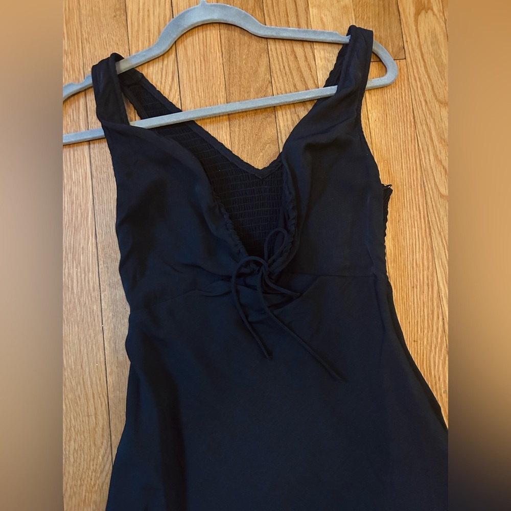 Black Princess Polly Dress with Front Tie
